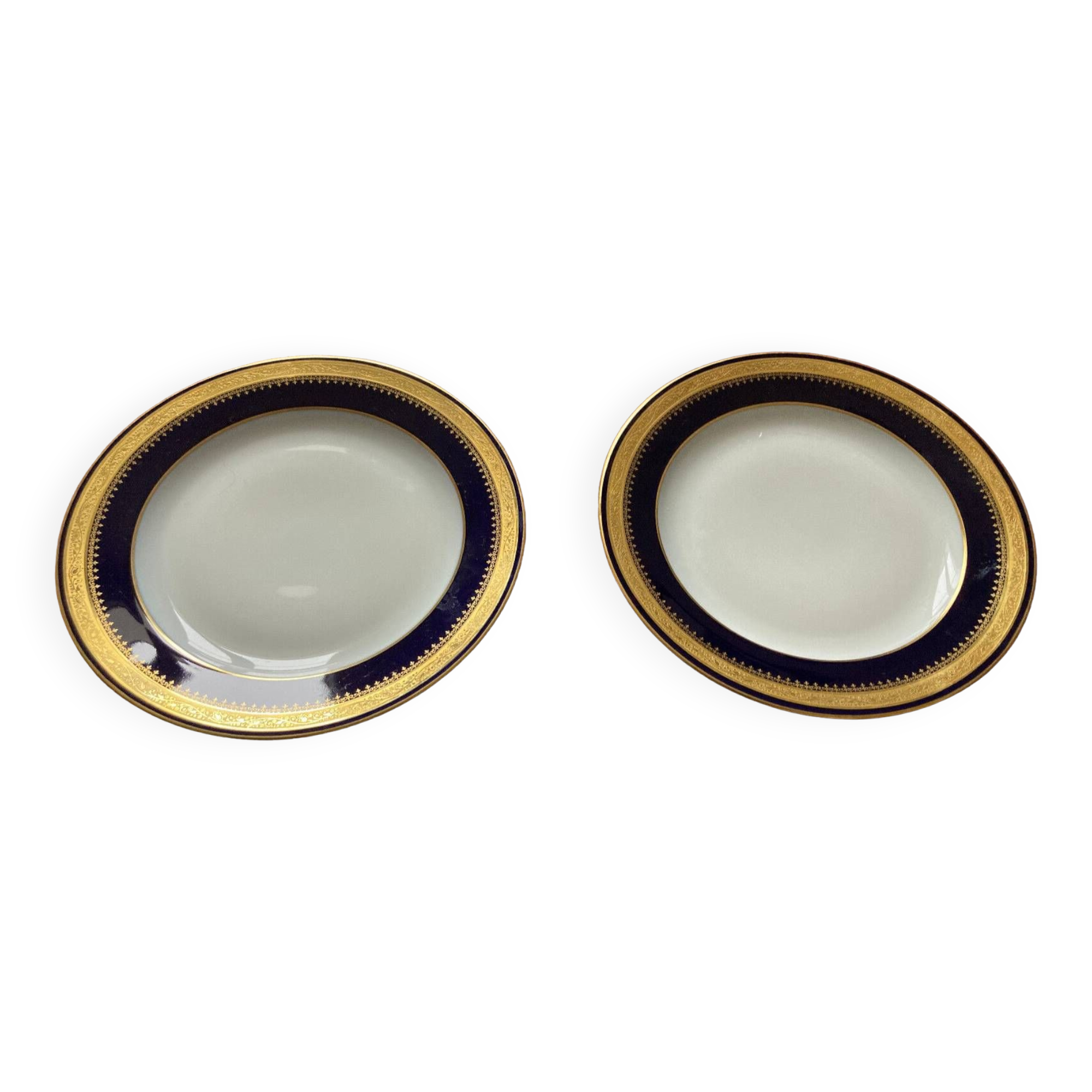 2 Limoges porcelain plates decorated with fine gold