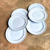 6 Villeroy & Boch blue earthenware dessert plates