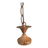 Lustre boule opaline dentelée en verre et laiton