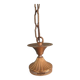 Serrated opaline ball chandelier in glass and brass