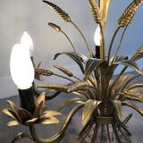 Golden wheat spike chandelier