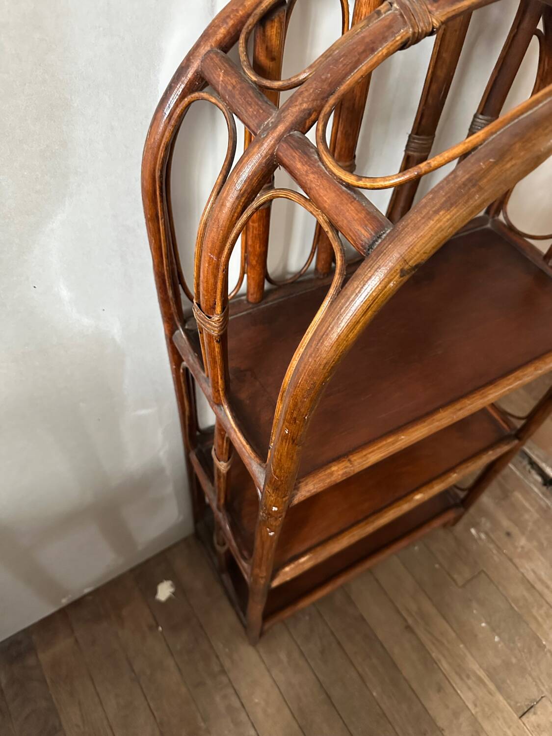 Bookcase, rattan, vintage