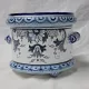 Nevers earthenware cache-pot. 20th century.