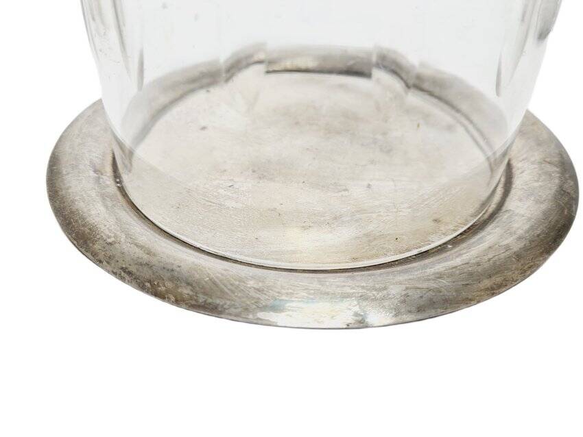 Art Nouveau bowl with crystal cake cover, Germany, 1920s, set of 2