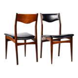 Pair of teak and skaî chairs