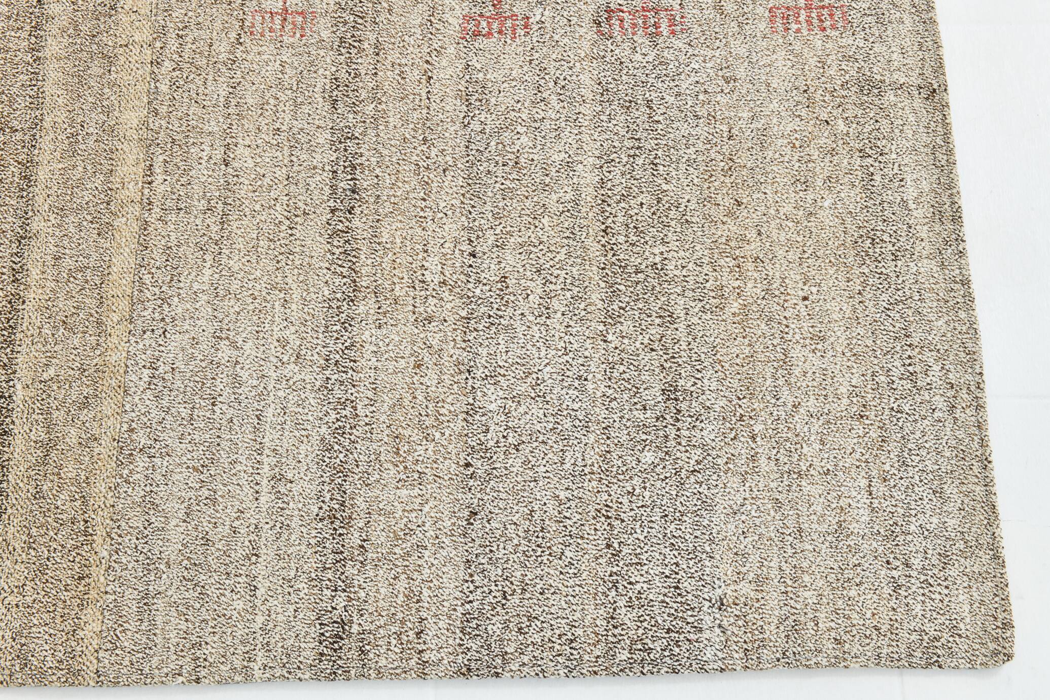 Vintage Camouflage Pattern Turkish Kilim Rug, 171x242Cm
