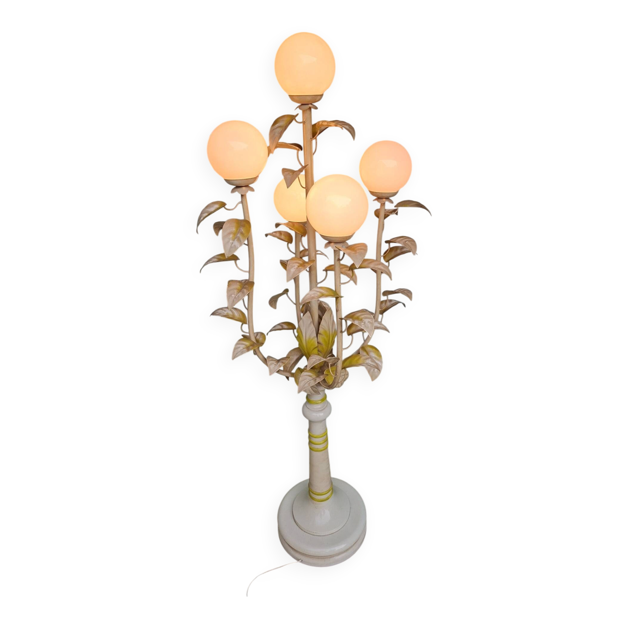 1970s Hollywood Regency floor lamp with 5 globes