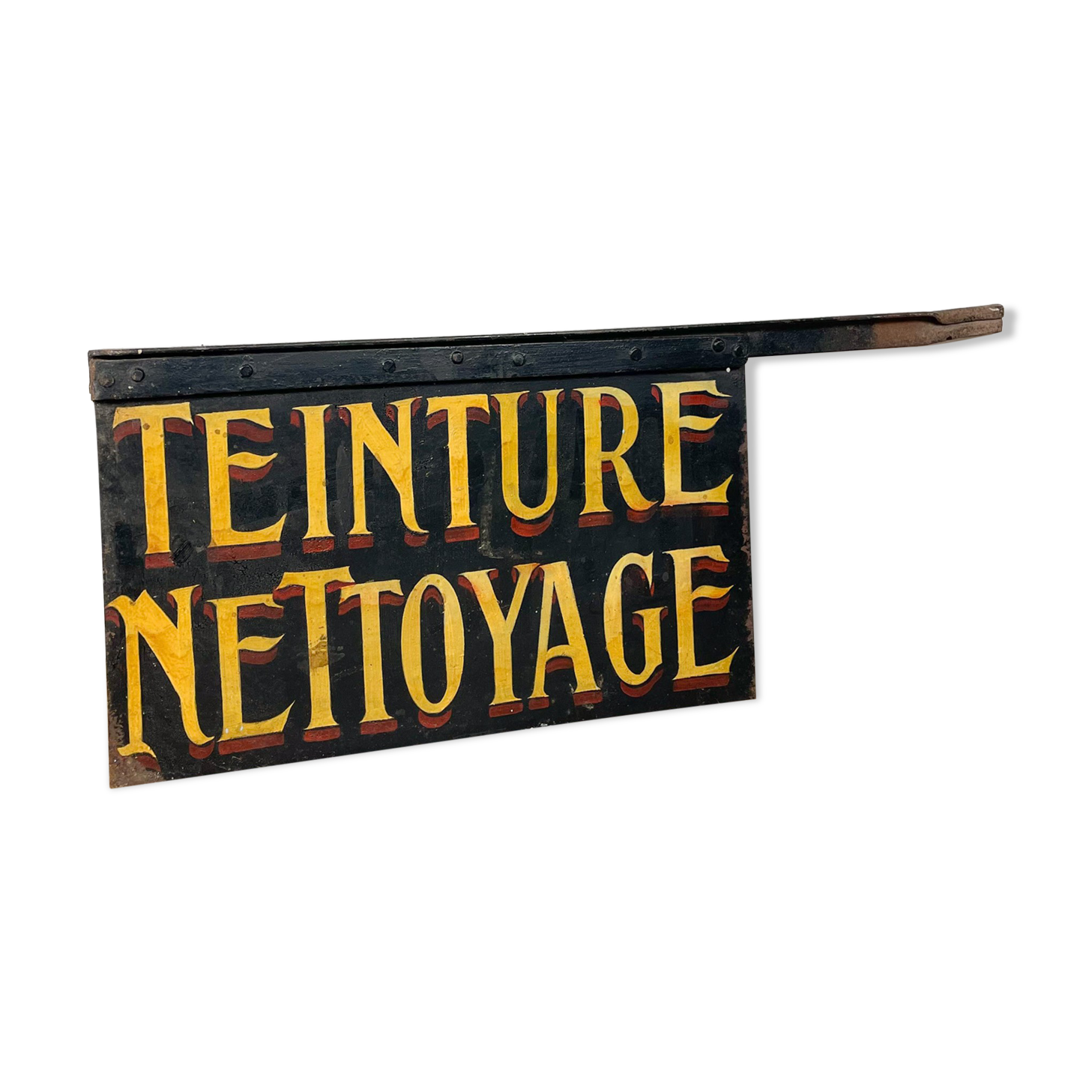 Antique french handpainted shop sign Teinture Nettoyage