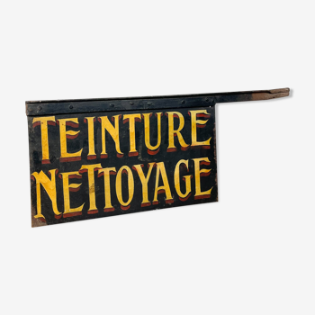 Antique french handpainted shop sign Teinture Nettoyage
