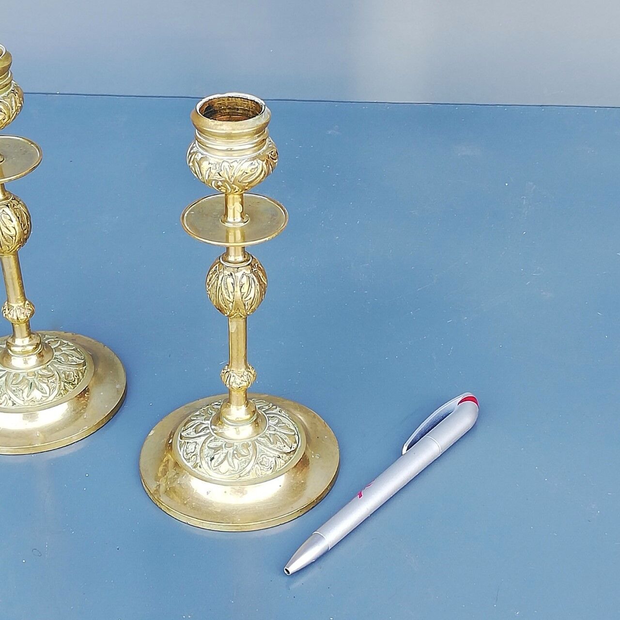 Old brass candlesticks