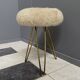 wool top brass small stool 1960s