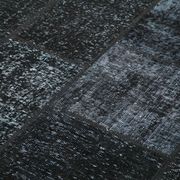 Handmade turkish overdyed 171 cm x 243 cm black patchwork carpet