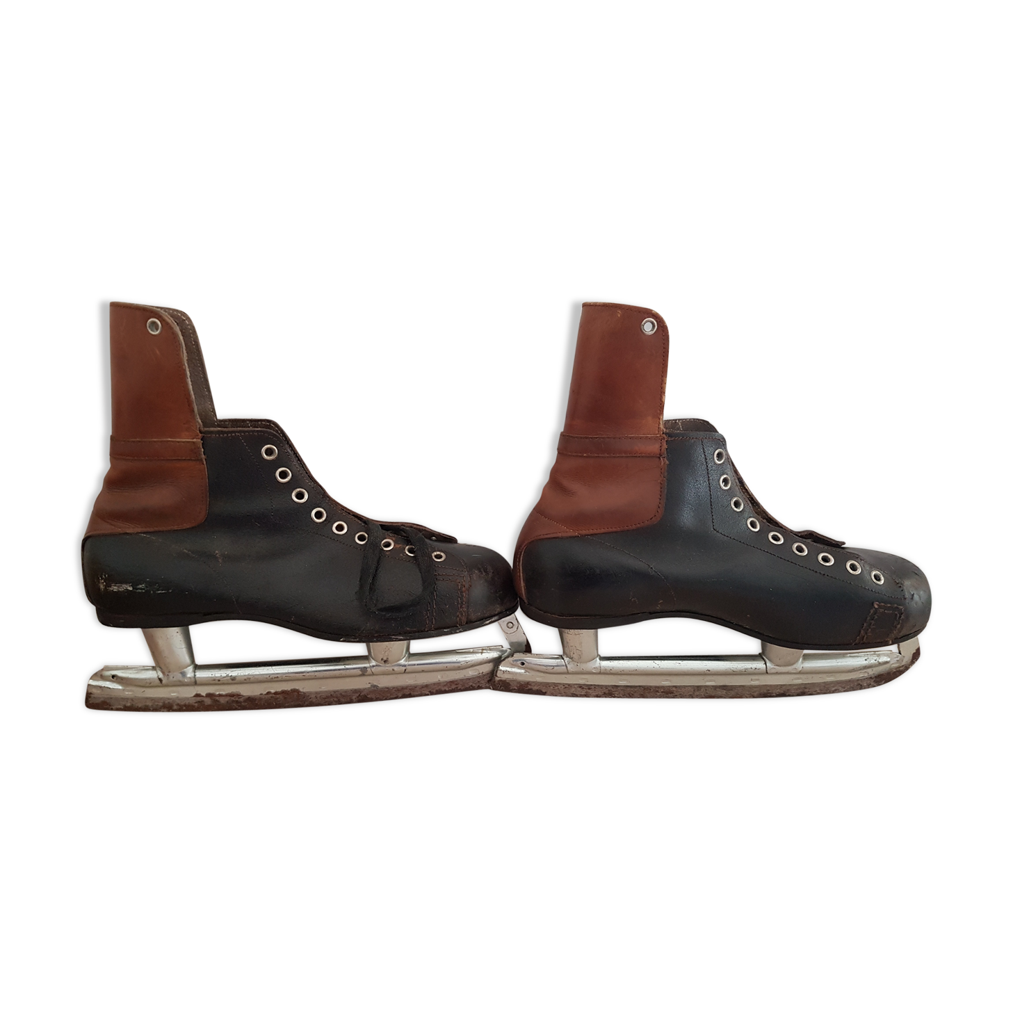 Pair of black and brown ice skates