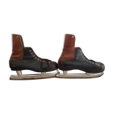Paire de patins à glace noir et marron