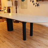 Large marble dining table, 1980s
