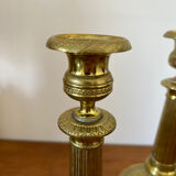 Pair of gilded brass candle holders