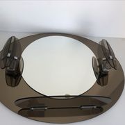 Lupi Crystal Luxor Mirror with 2 integrated wall lights and shelf
