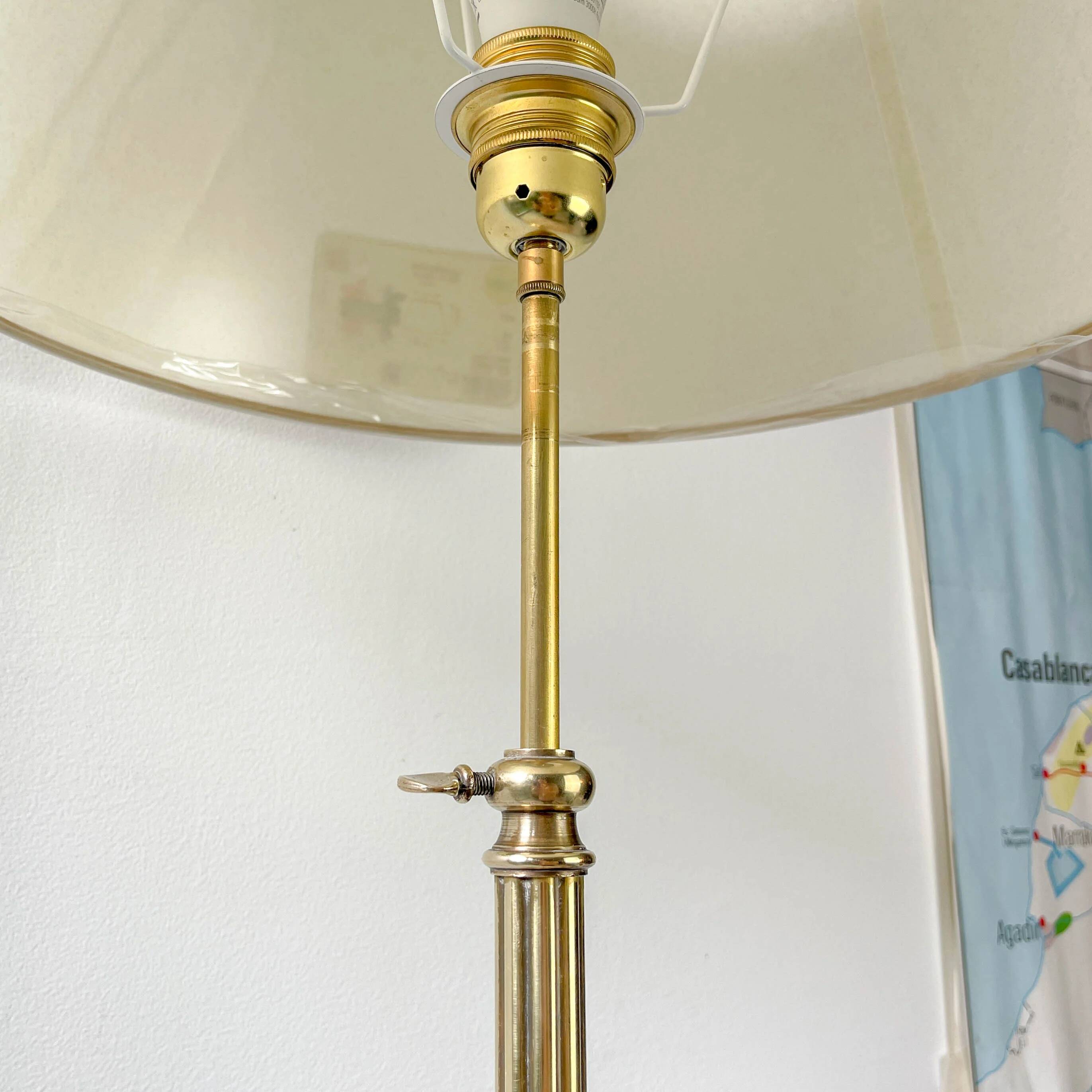 Vintage bronze and brass tripod floor lamp from the 1960s/70s – Adjustable height 190 cm