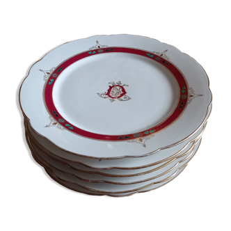 Set of six dessert plates