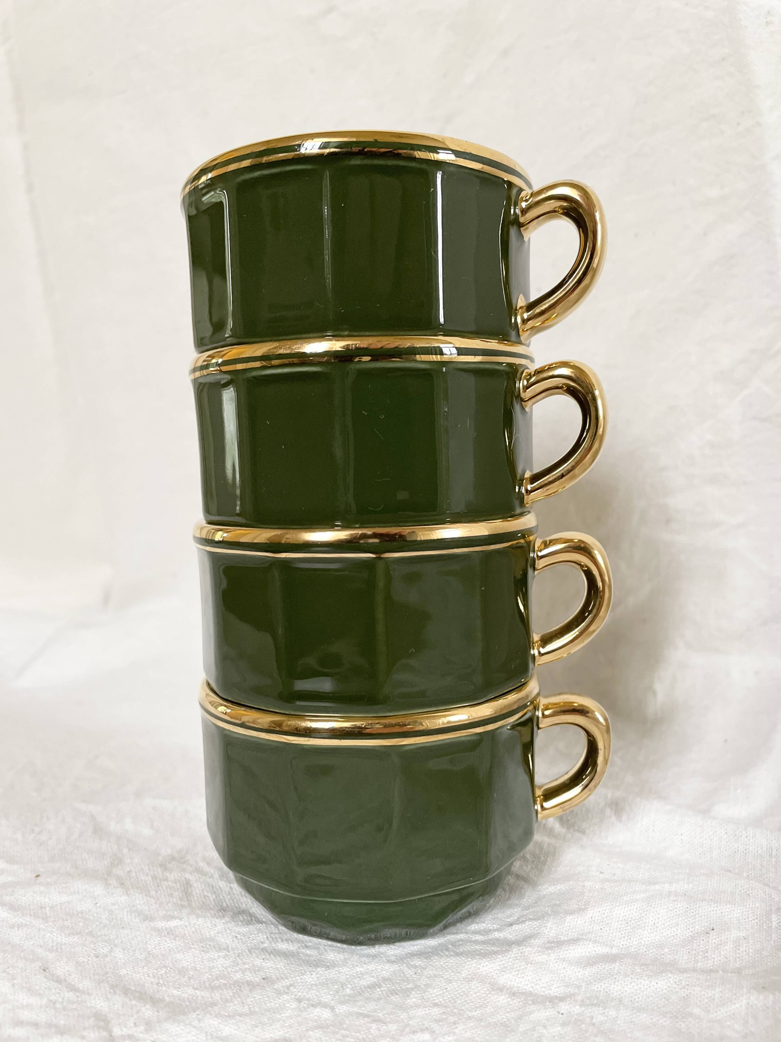 Coffee cups Bistrot Yves Deshoulieres Apilco empire green
