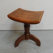 Tabouret de piano vintage en chêne des années 1930