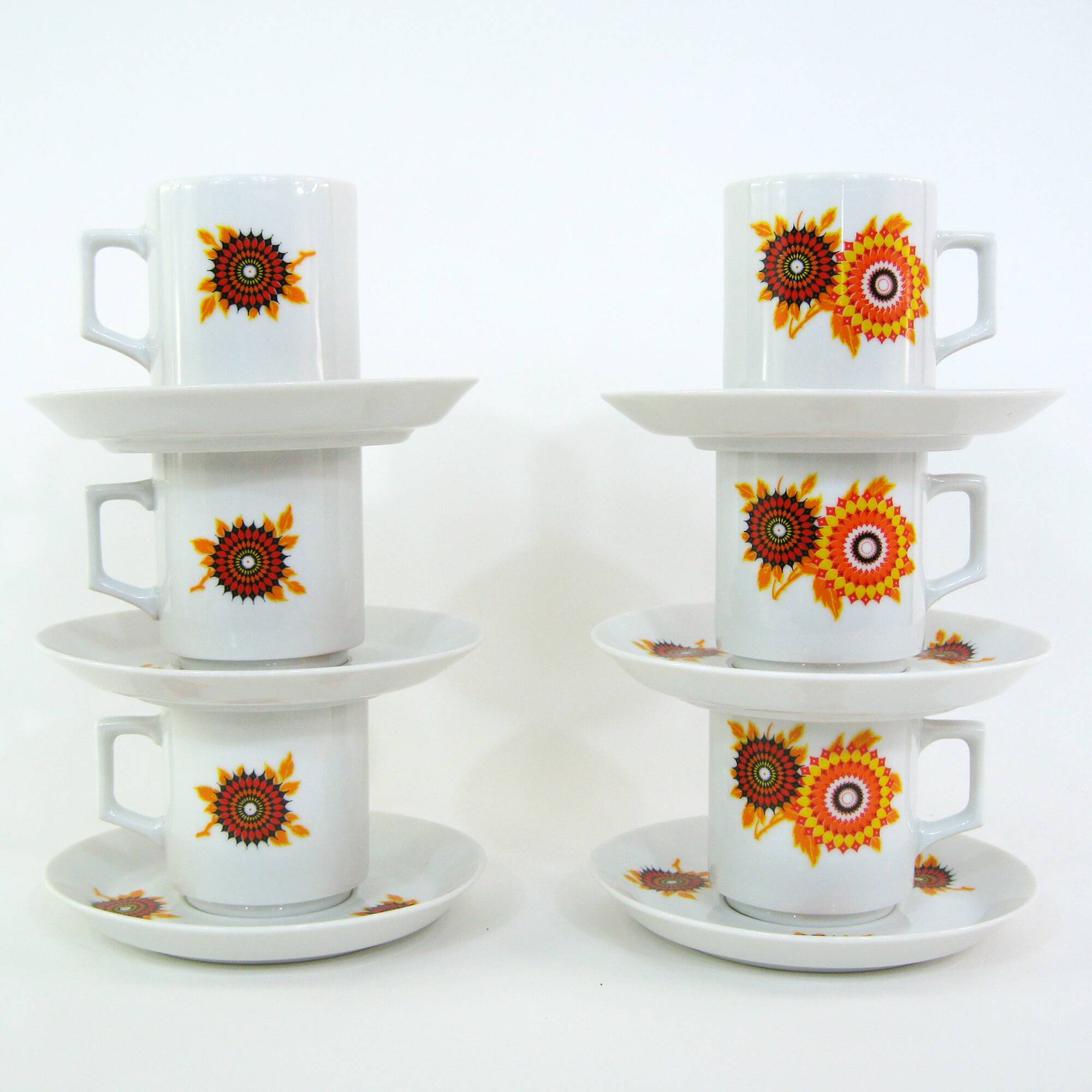 Porcelain Coffee Cups - Winterling Bavaria Germany - Vintage 70s