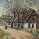 Painting „The Farm under the Willows”, Scandinavian design, 1960s