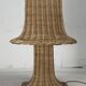 Lampe de table champignon "Pagode" en osier et rotin, Pays-Bas 1980