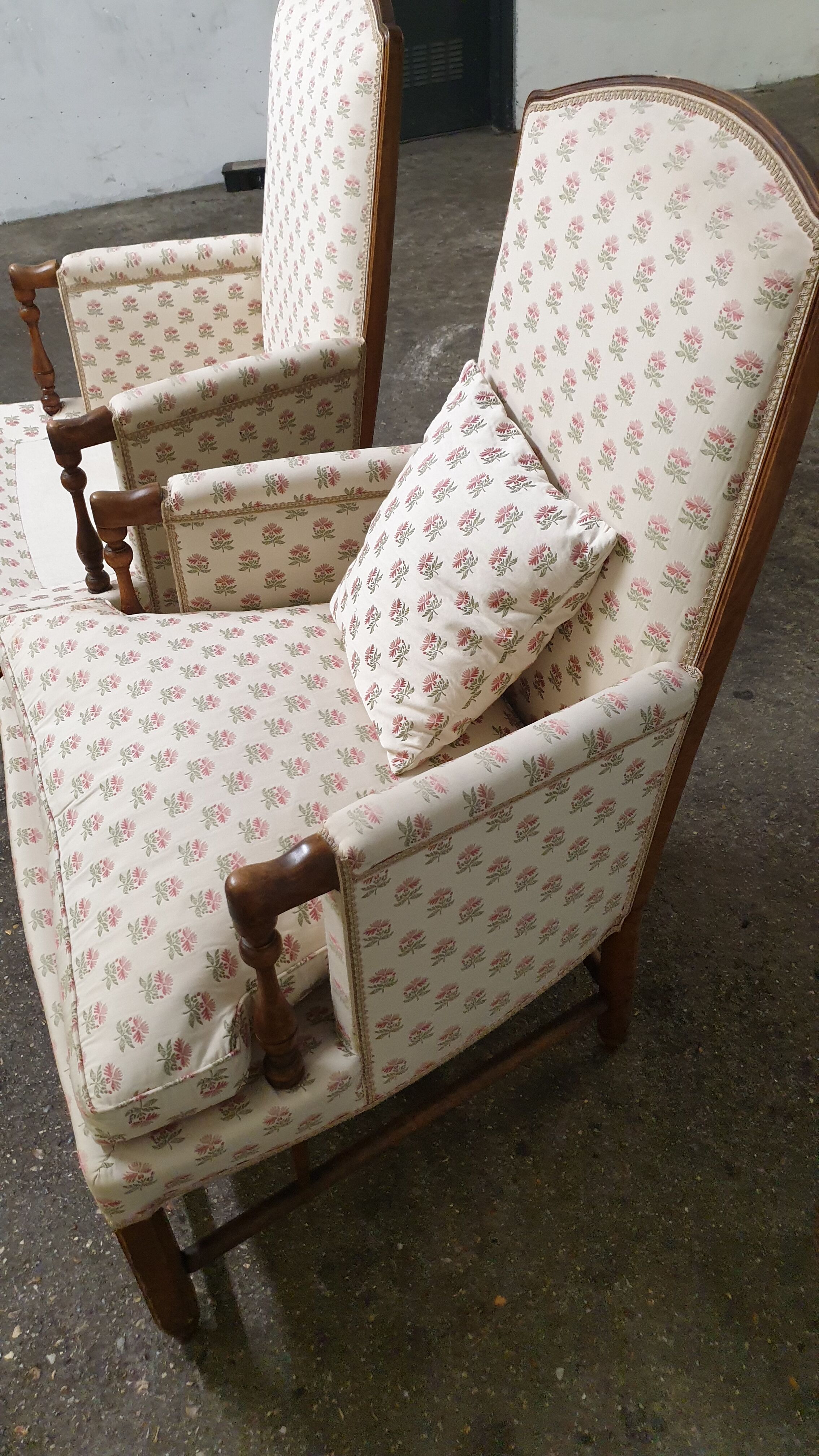 Pair of seventies shepherd armchairs
