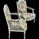Pair of Louis XVI Cabriolet Armchairs - Lacquered and Upholstered Beech