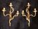 2 appliques 3 bras en bronze de style Louis XV rocaille