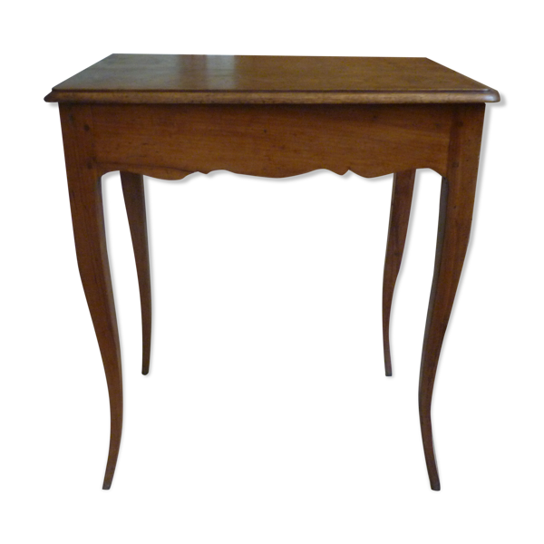 Table en bois naturel à un tiroir de style Louis XV