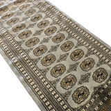 New grey bokhara runner rug - 78x234cm