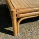 Table basse carrée en bois et rotin, années 70