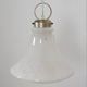 Vintage glass pendant lamp with chrome details
