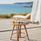 Table d'appoint tripode vintage en rotin et bambou (Ø44 cm) – Style Riviera