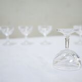 Série de 6 coupes à champagne vintage en cristal
