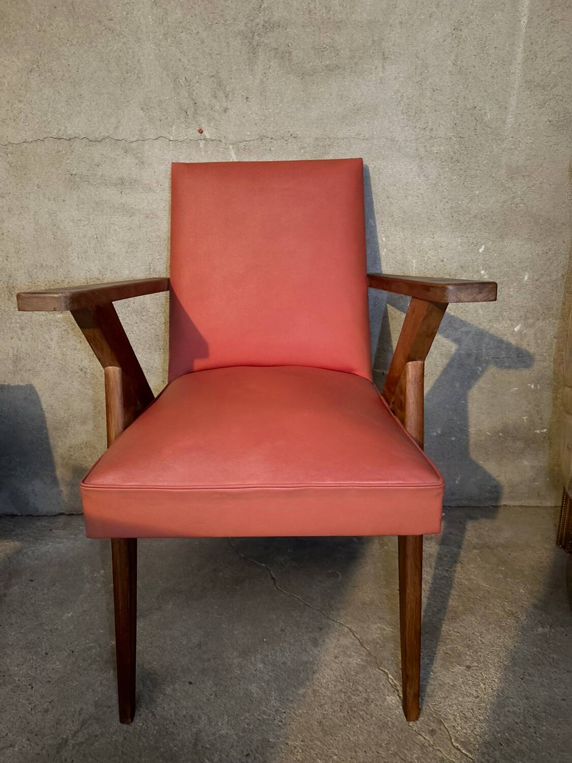 Red skai armchair, 60s