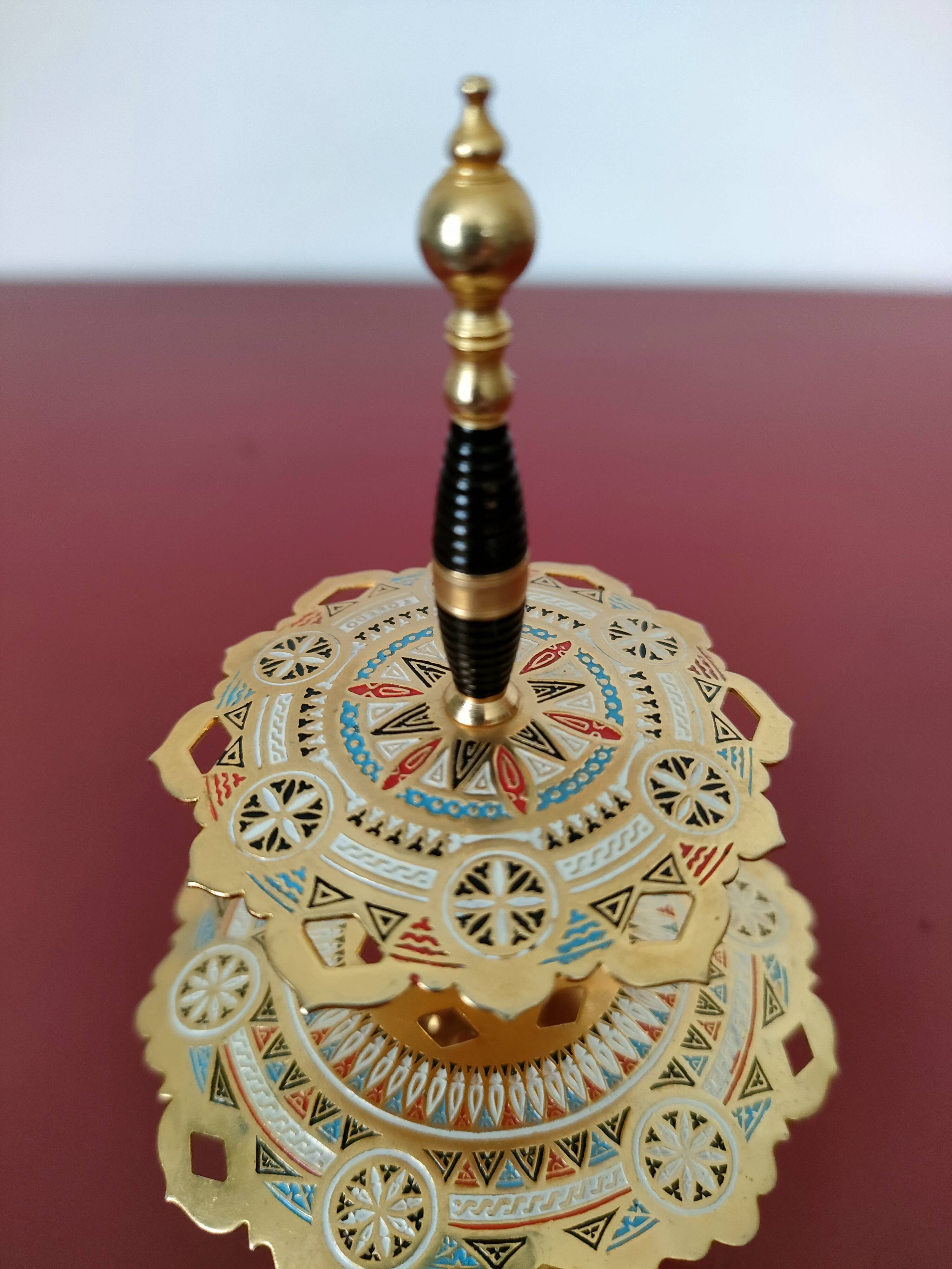 12 aperitif spades in the shape of swords on tray by Toledo Spain 70's