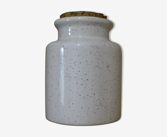 Pot en grès blanc moucheté