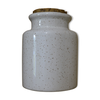 Pot en grès blanc moucheté