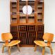 Cubist library with marquetry, around 1930