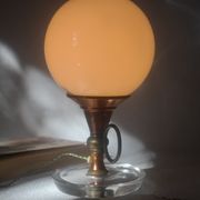 Lampe globe verre cuivre et laiton vintage