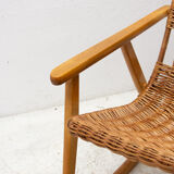 Mid-Century Wicker Rocking Chair, Czechoslovakia, 1970's