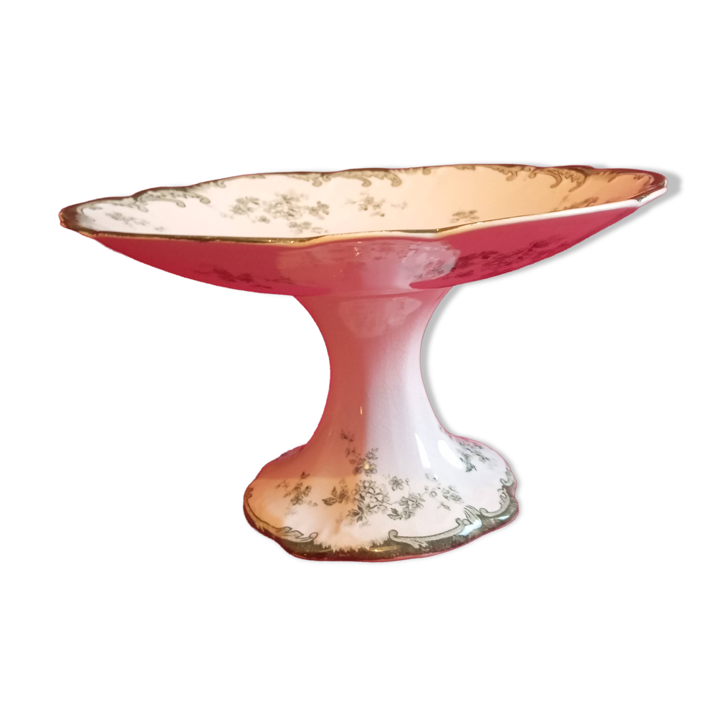 A cake stand on a pedestal in semi-English porcelain "Ridgways".