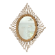 Sun mirror in woven rattan. 1960. Diamond.