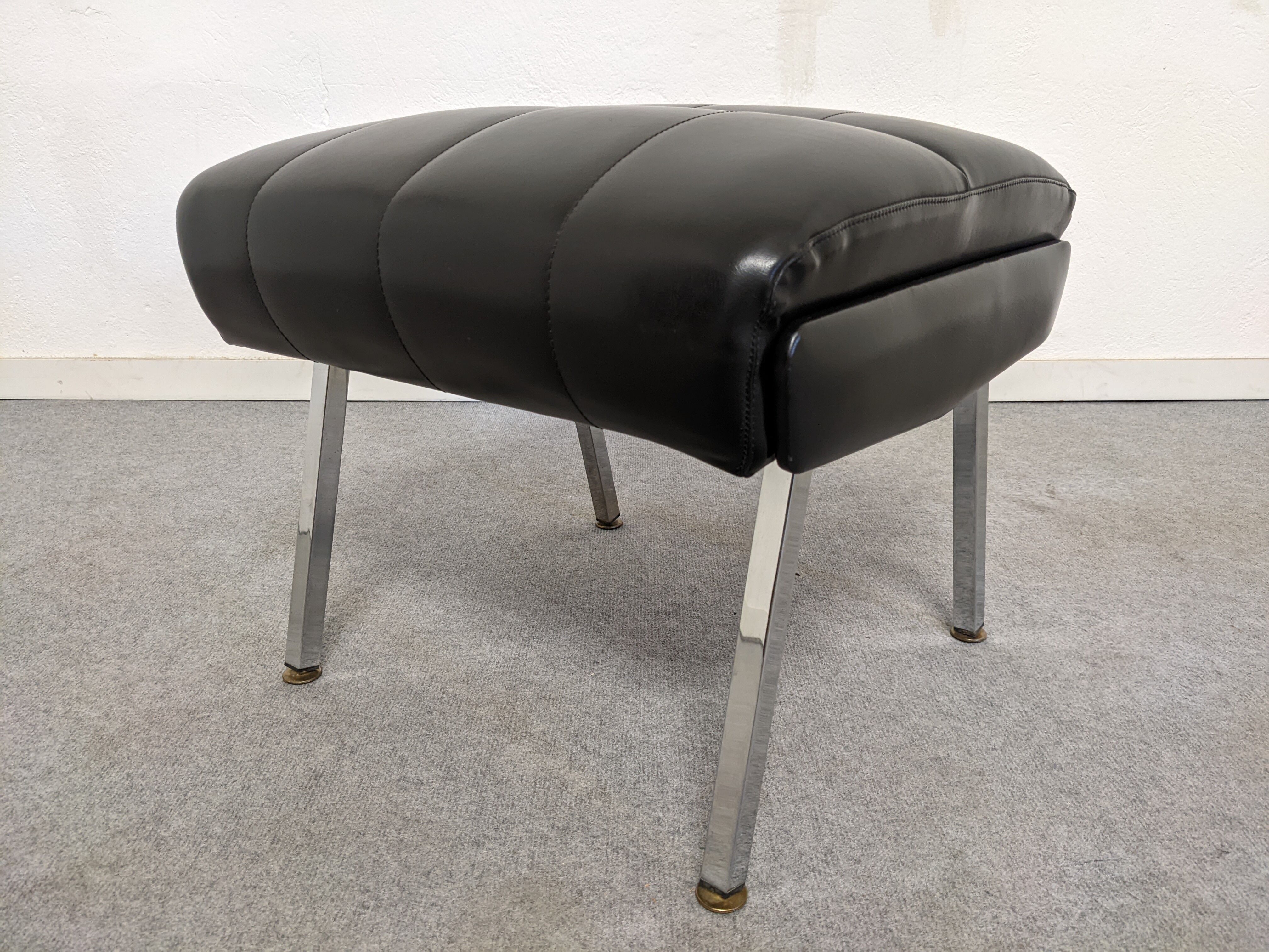 Leather Ottoman from the 50s/60s