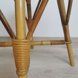Vintage rattan side table/stool