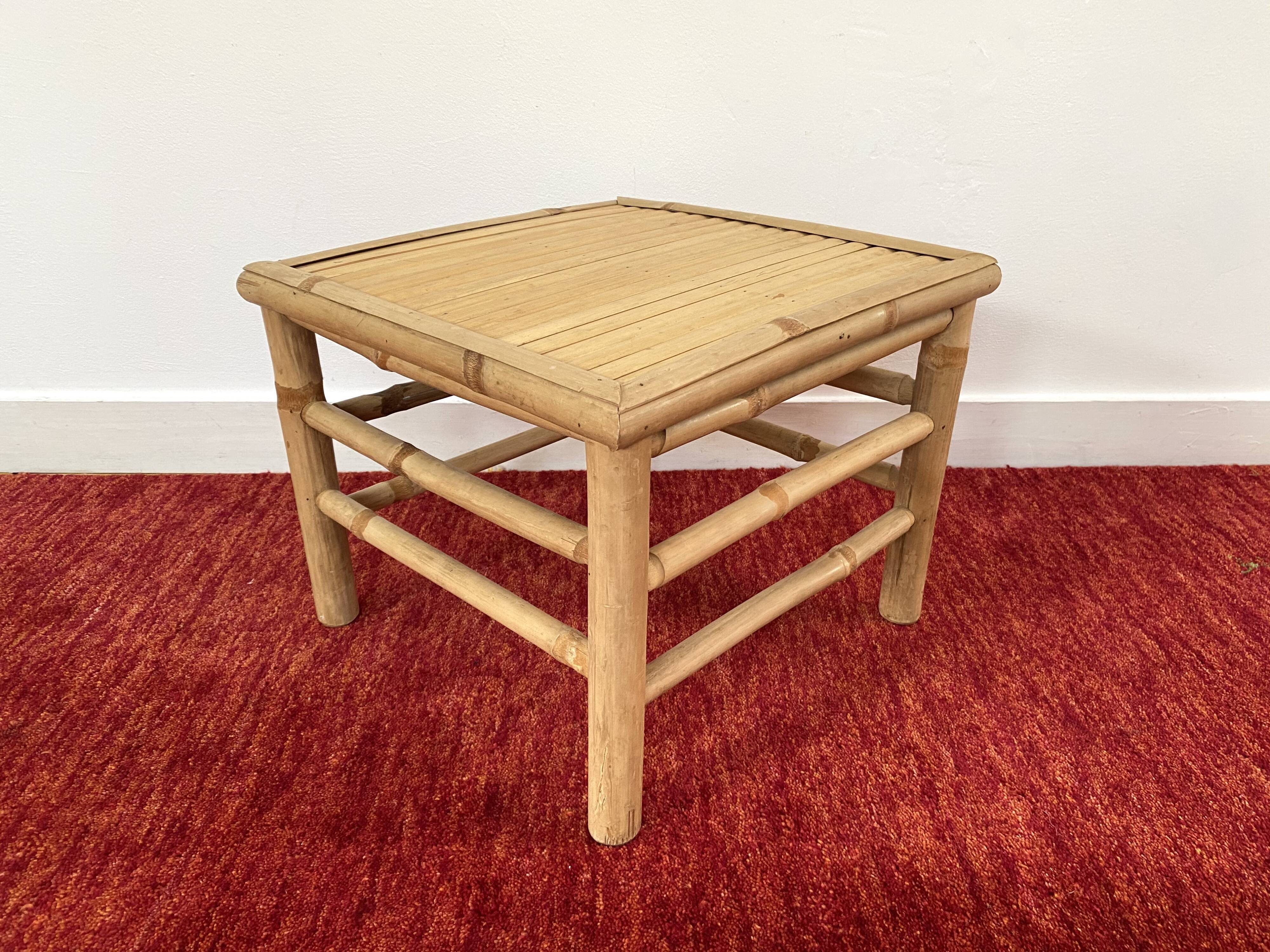 Vintage rattan bamboo coffee table