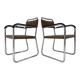 Pair of Bauhaus tubular steel chrome armchairs, 1930s